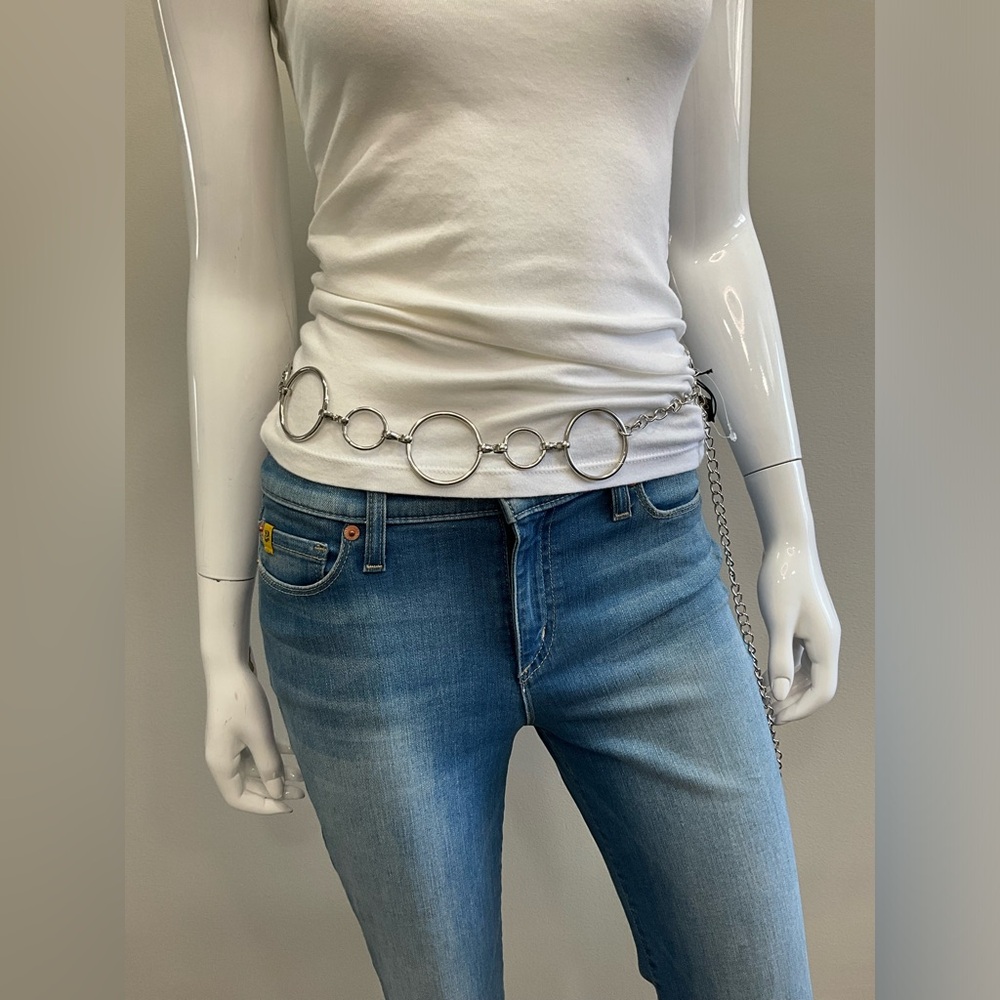 nOir Silver Circle Chain Belt M/L FOR skirts, Jeans… New